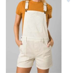 Prana Women's Tan Denim Short Overalls